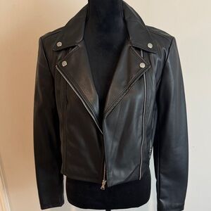 Express Black Leather Biker Jacket